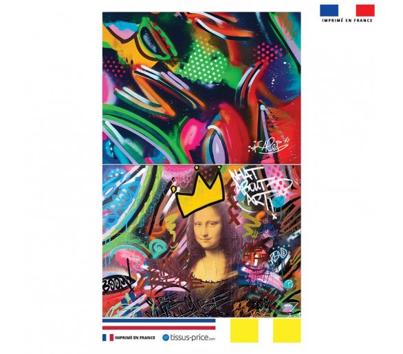 Kit pochette multicolore imprimé graffiti portrait - Artiste Alex Z