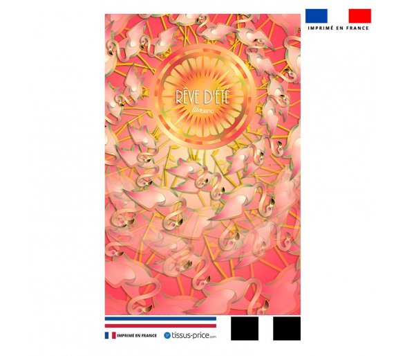 Kit pochette rose imprimé flamant rêve d'été - Artiste Lita Blanc