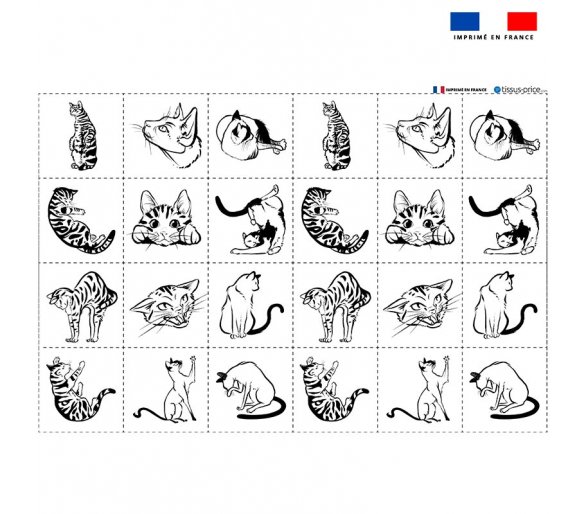 Coupon éponge pour lingettes démaquillantes imprimé chats - Artiste Pilar Berrio