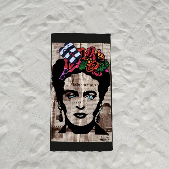 Coupon éponge pour serviette de plage simple imprimé femme mexicaine - Artiste Anne-Sophie Dozoul