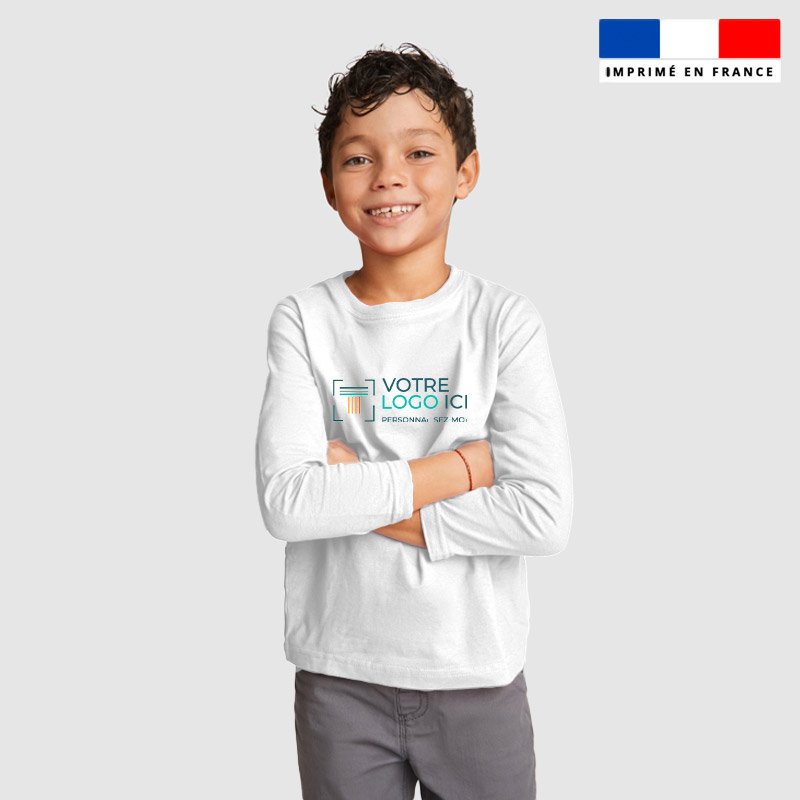 Lepni.me T-Shirt Enfants Manches Longues Personnalisable – Ajoute Ton Logo, Photo Ou Texte Pour Un Cadeau Unique !