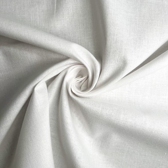 Coton cretonne uni blanc