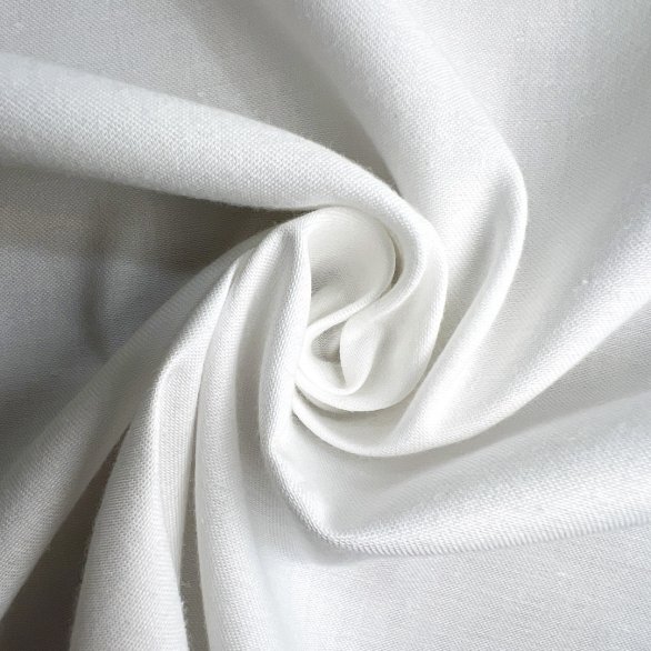 Tissu popeline de coton peigné uni blanc