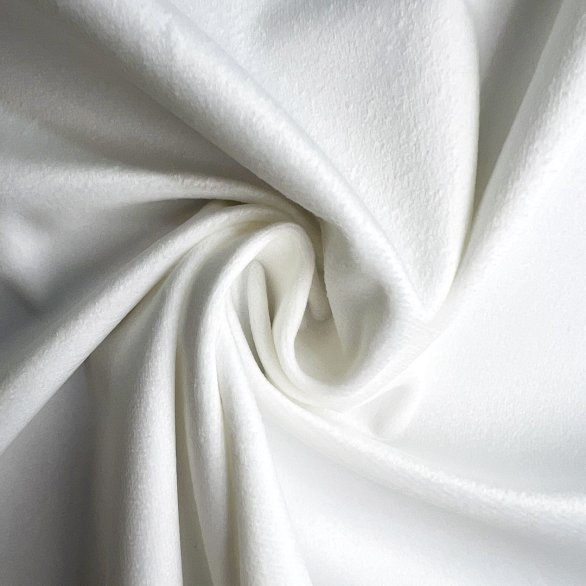 Tela de terciopelo liso blanco 294gr / m²