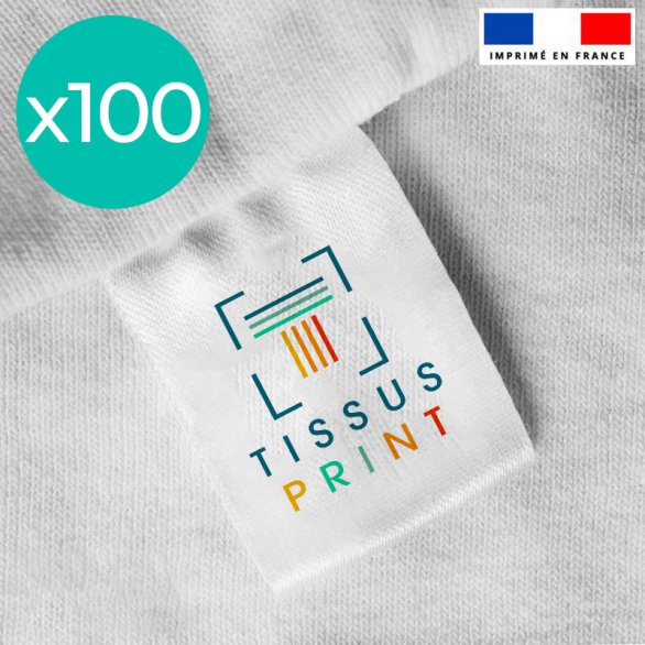 Confezione da 100 etichette personalizzate 25x70 mm - Bianco e nero