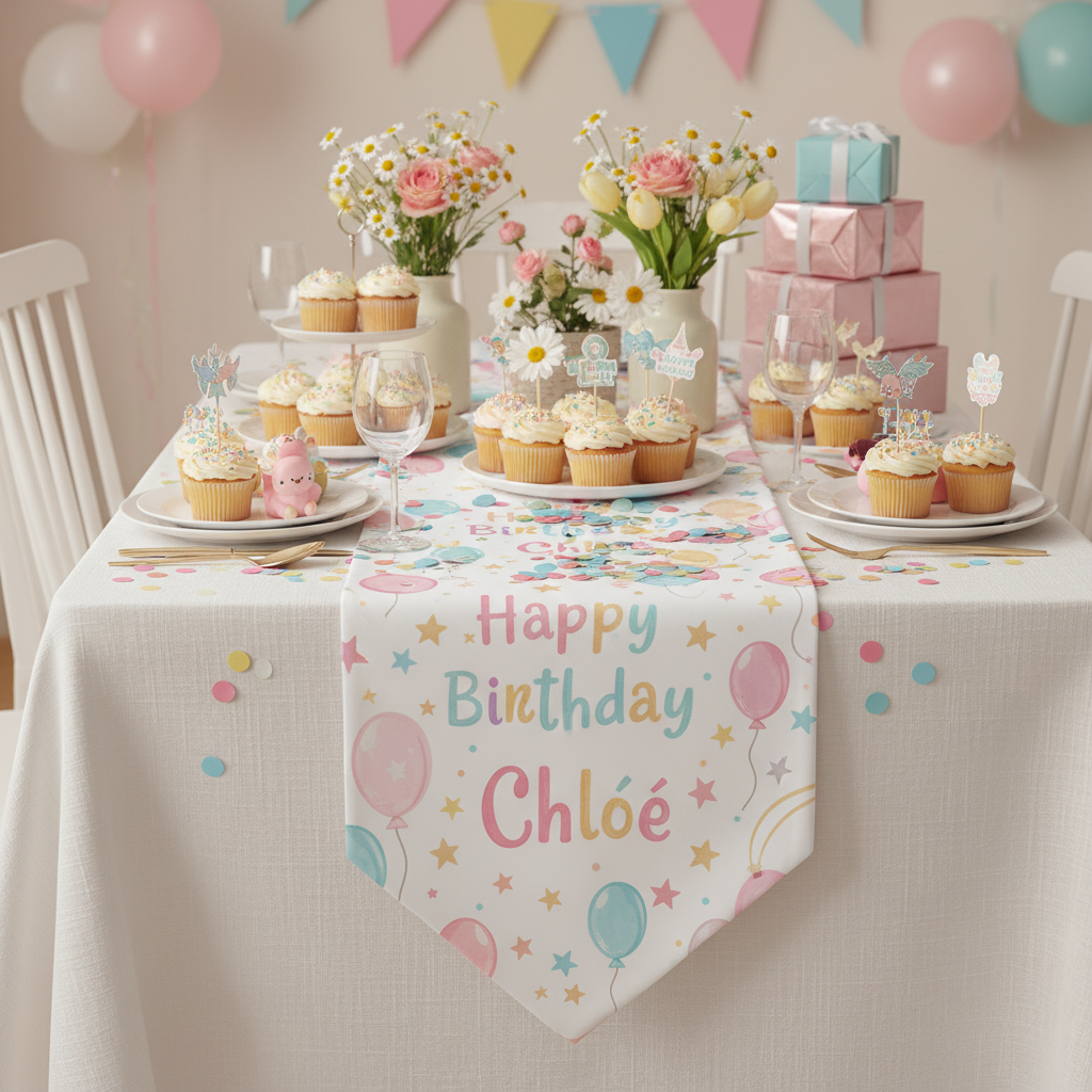 chemin de table personnalisé anniversaire