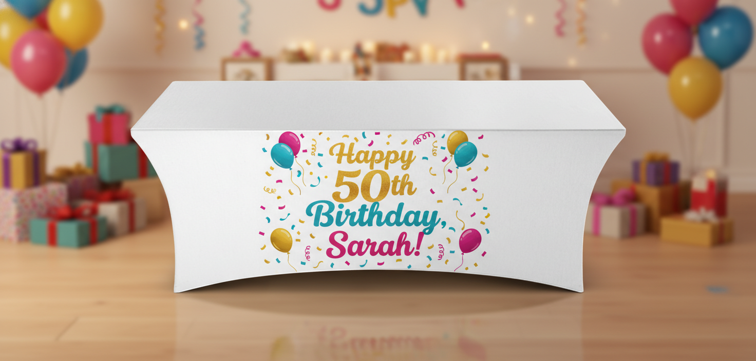 housse de table pour nappe anniversaire