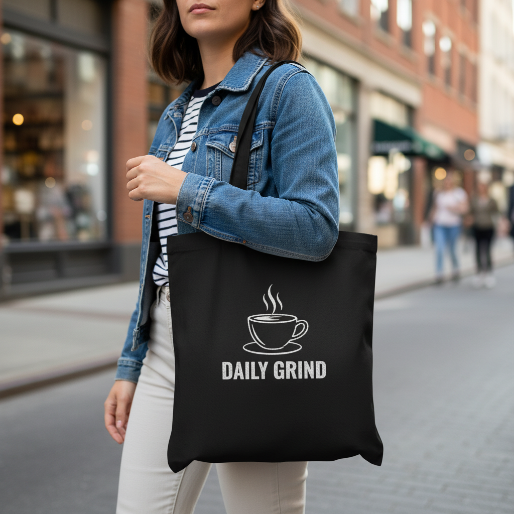 TOTE BAG NOIR PERSONNALISE 