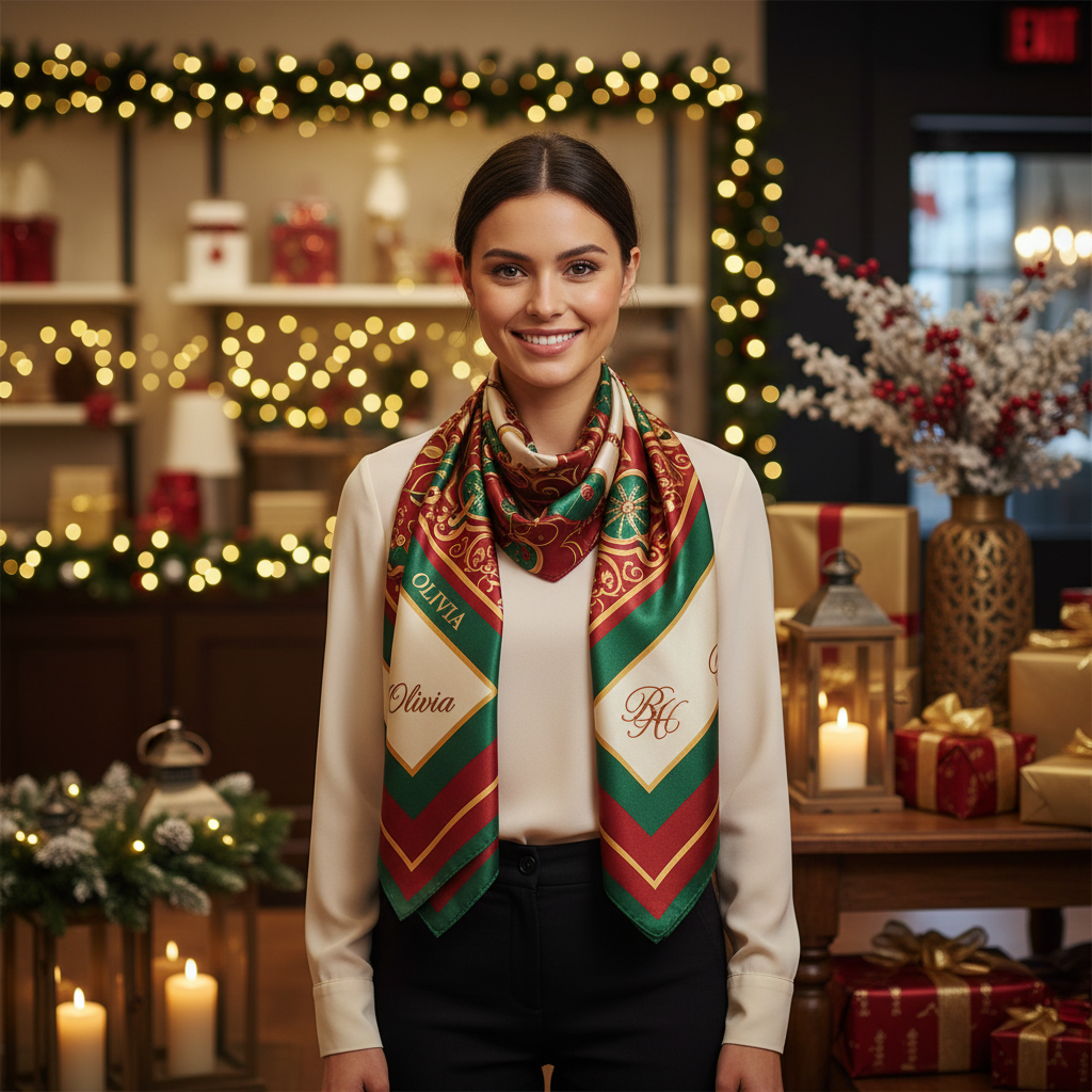 foulard personnalise noel