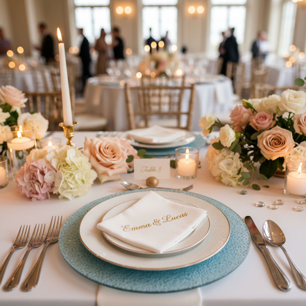 custom Wedding Table Towel