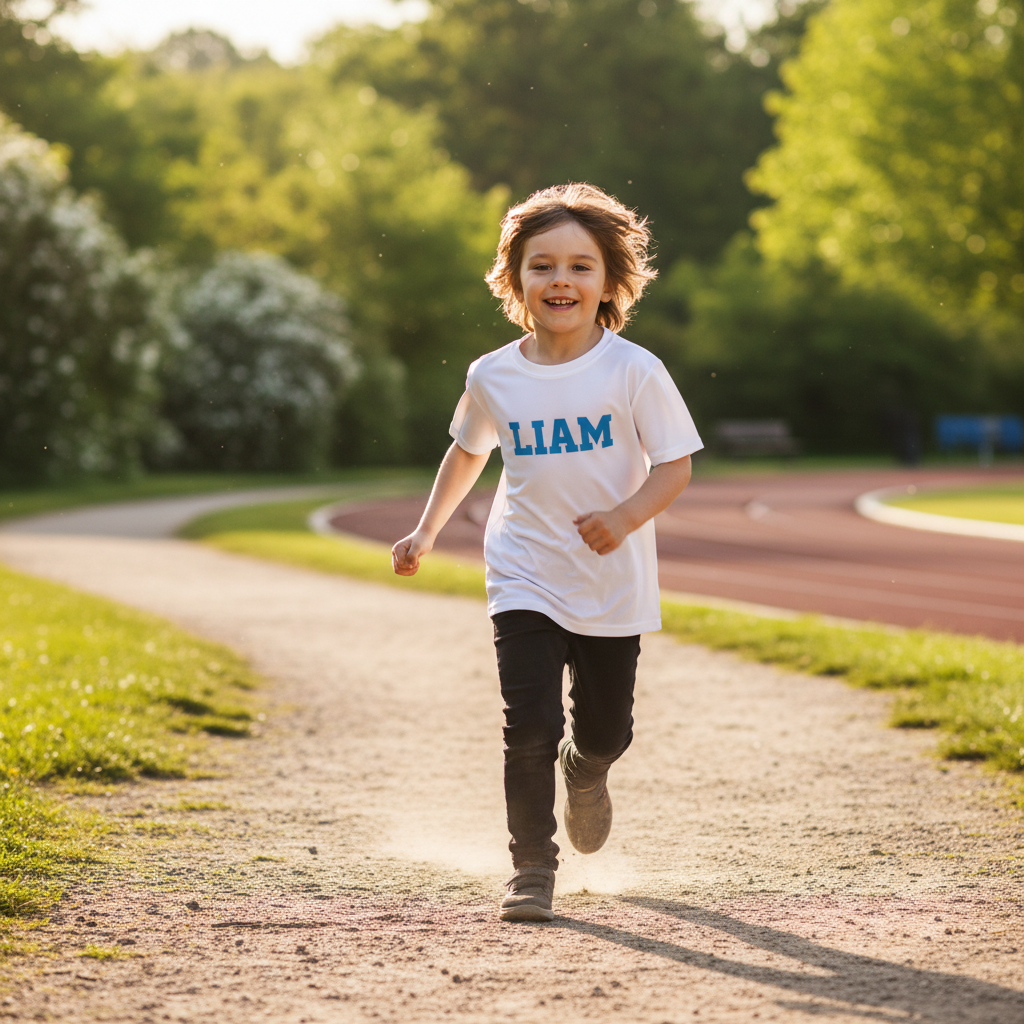 t-shirt sport enfant personnalis&eacute; pr&eacute;nom