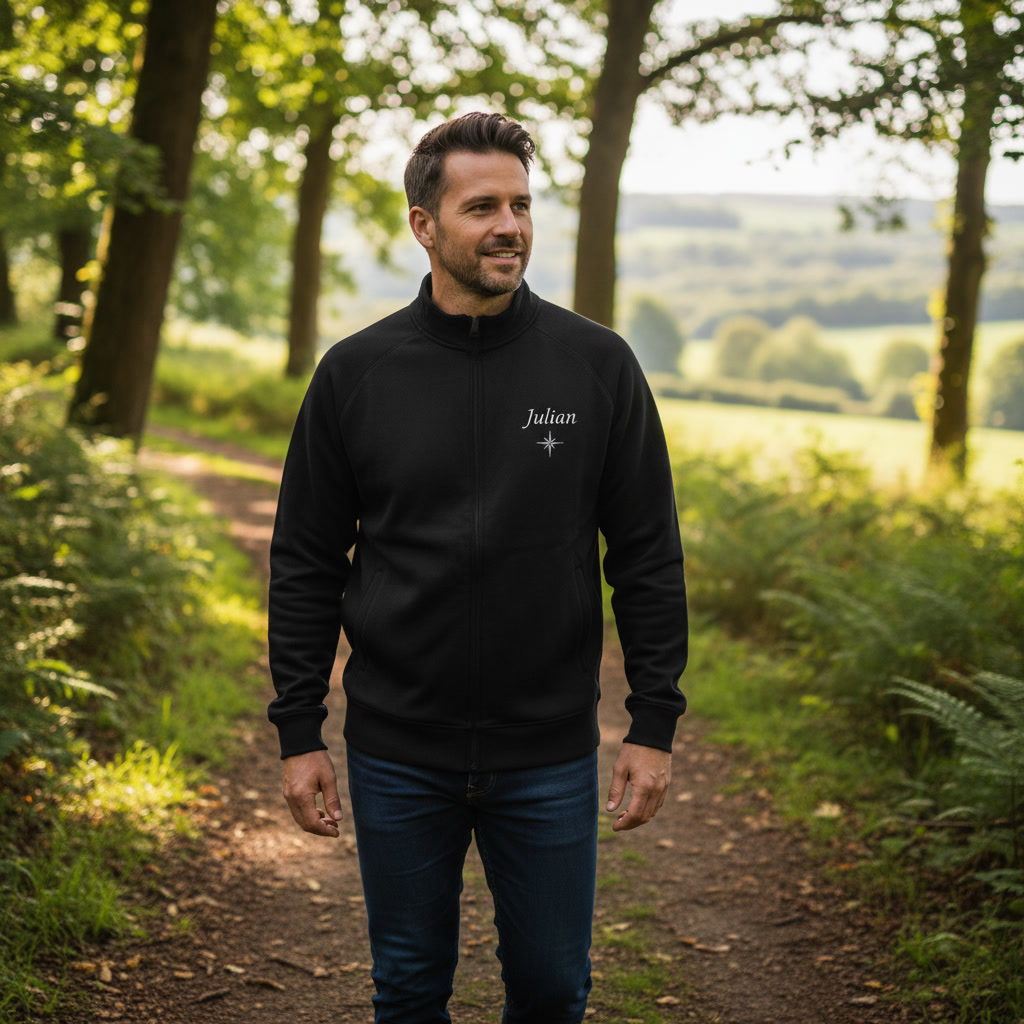 sweat zipp&eacute; personnalis&eacute; avec nom id&eacute;e cadeau