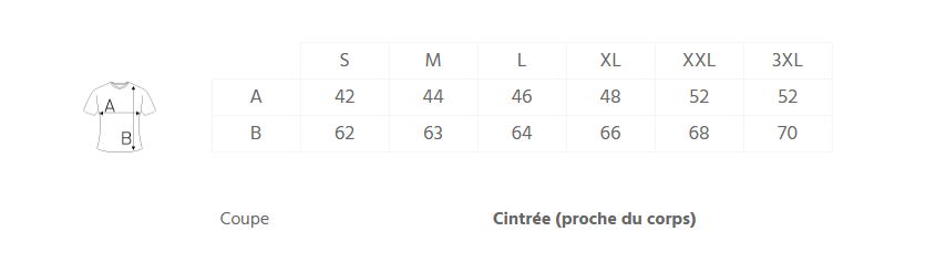 guide taille t-shirt femme