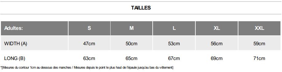 guide taille sweat femme