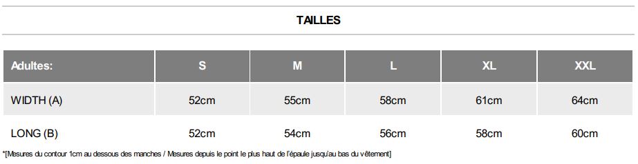 guide des taille t-shirt femme oversize
