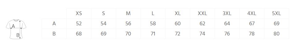 guide des tailles sweat