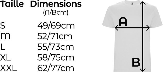 guide taille t-shirt
