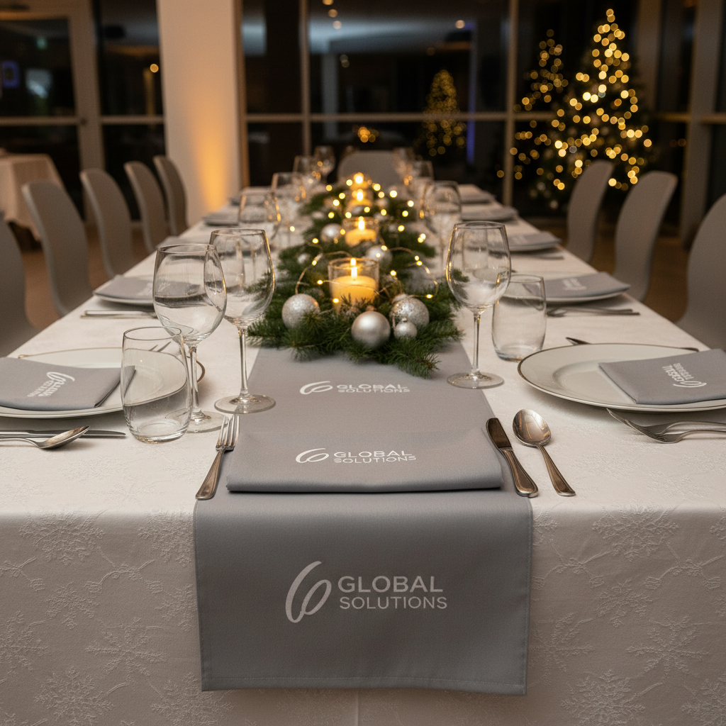 Kersttafel bedrijf Tissus Print